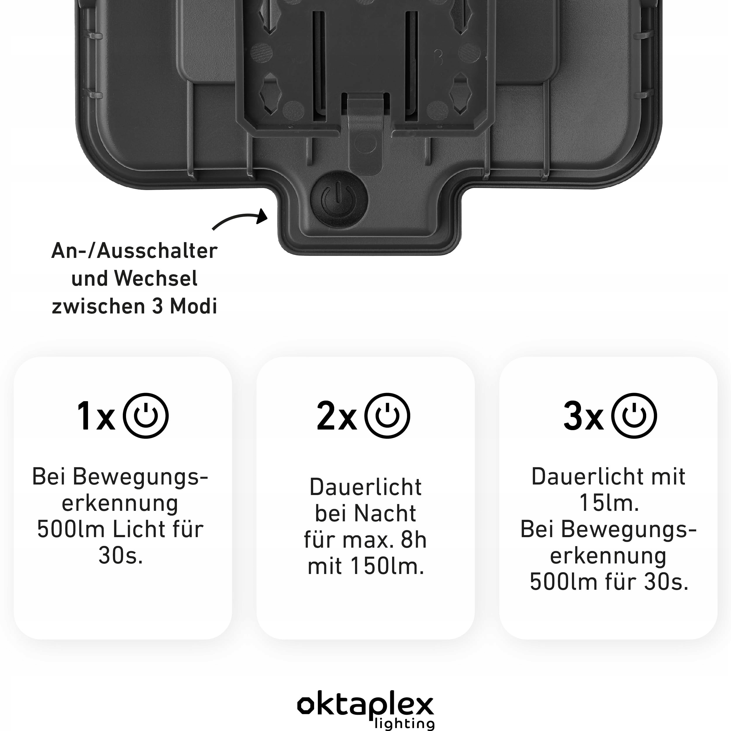 Lampa Solarna Ścienna Z Czujnikiem Ruchu Antracytowa IP44 2 Szt OKTAPLEX — miniatura 4
