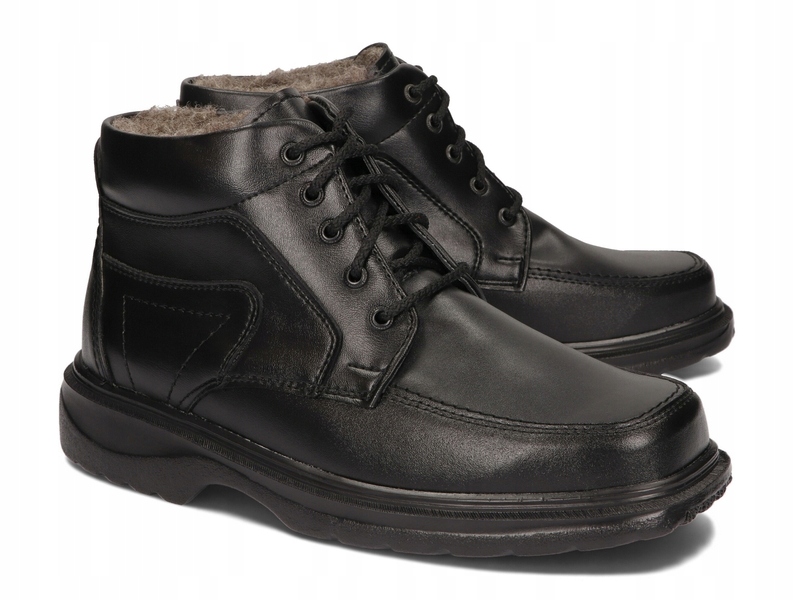 

Buty Męskie Ciepłe Zimowe Skórzane Wiązane A1 40