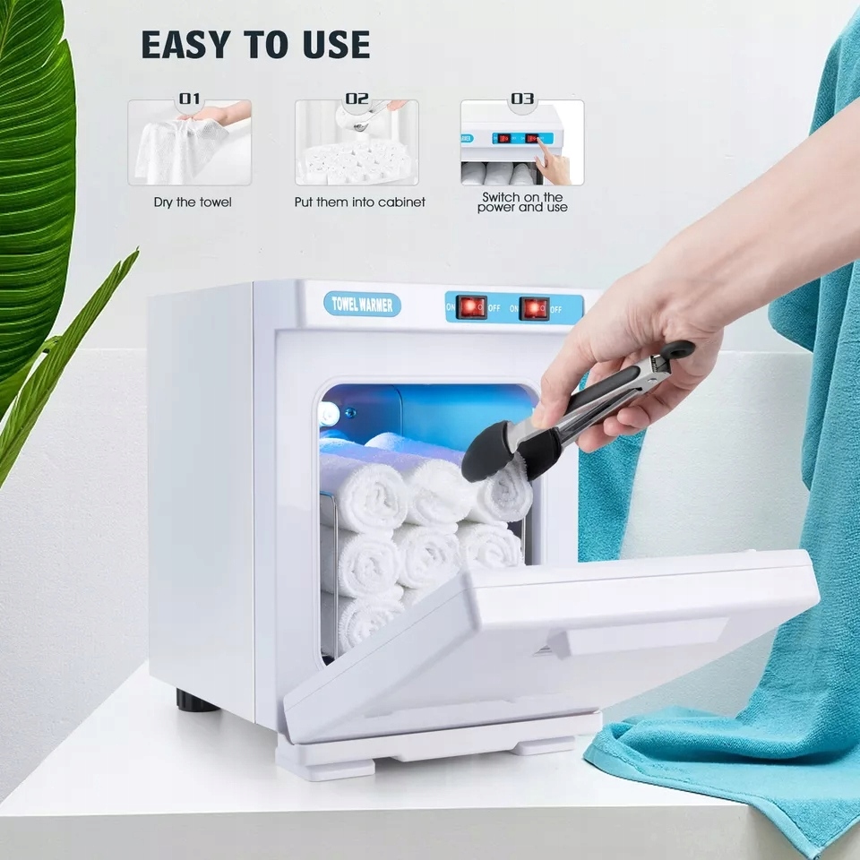 PODGRZEWACZ DO RĘCZNIKÓW, SZAFKA GRZEWCZA NA RĘCZNIKI, BIAŁY, LAMPA UV Marka bez marki