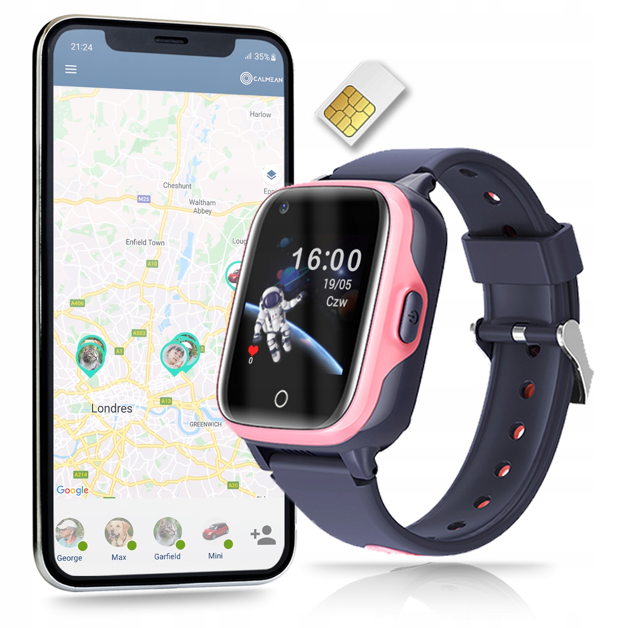 

Smartwatch Zegarek Calmean Video 4G Gps Aplikacje