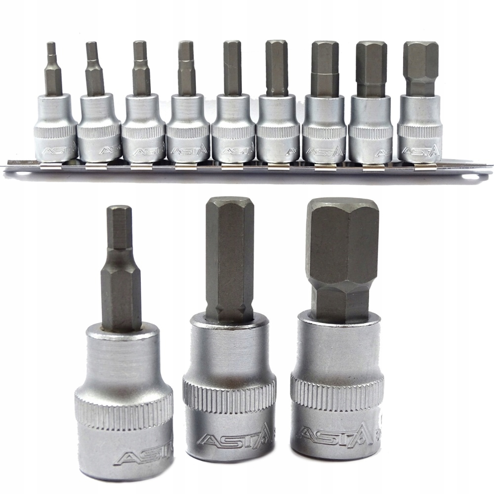 

Nasadki imbus Hex calowe 3/8" szyna 9szt.