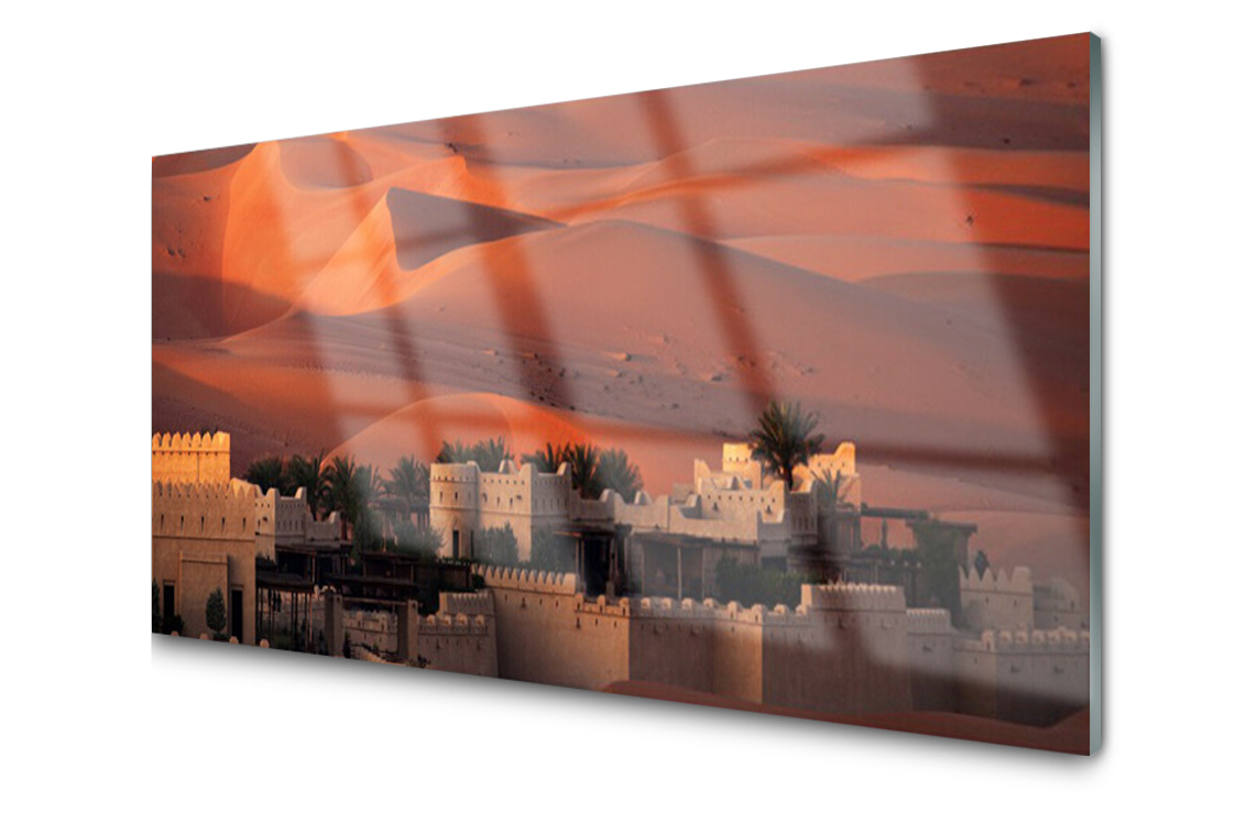 

Panel szklany dekor Miasto Pustynia 120x60 + Klej