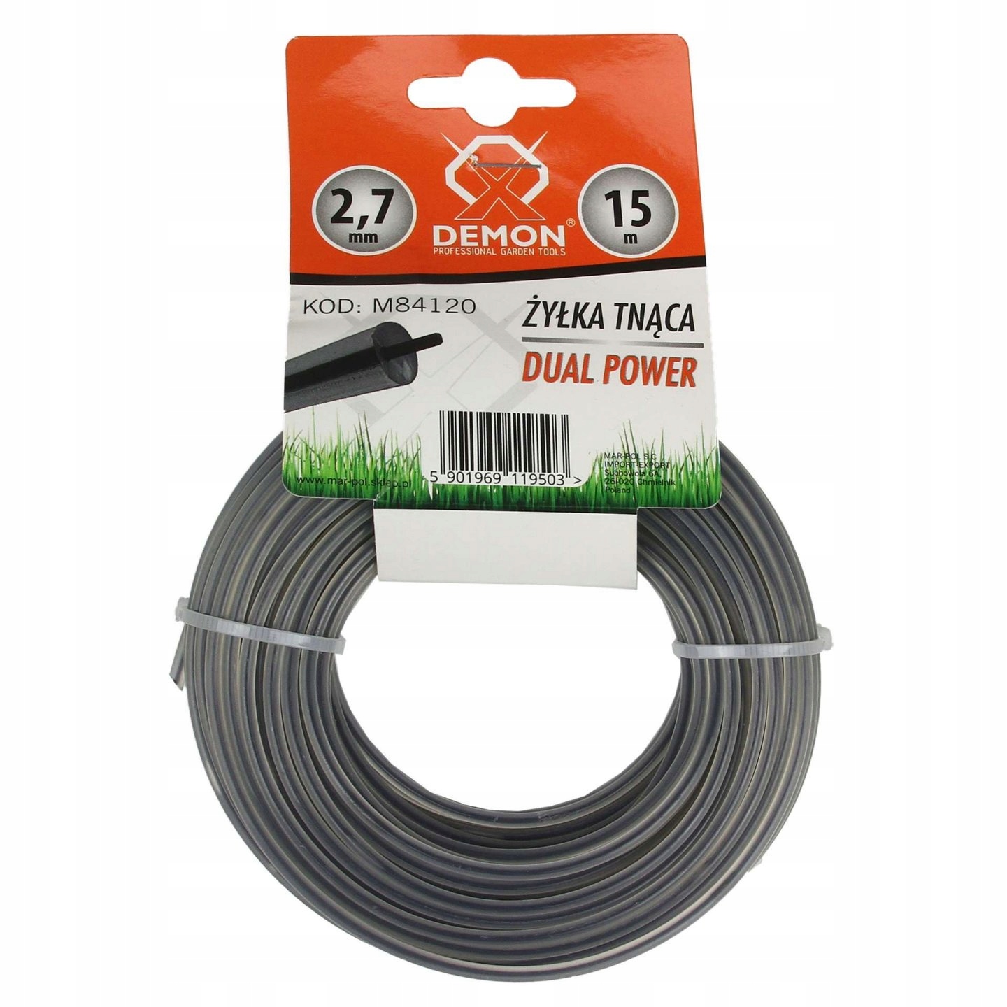 

Żyłka 2,7MM Okrągła 15M Zbrojona Kar 8