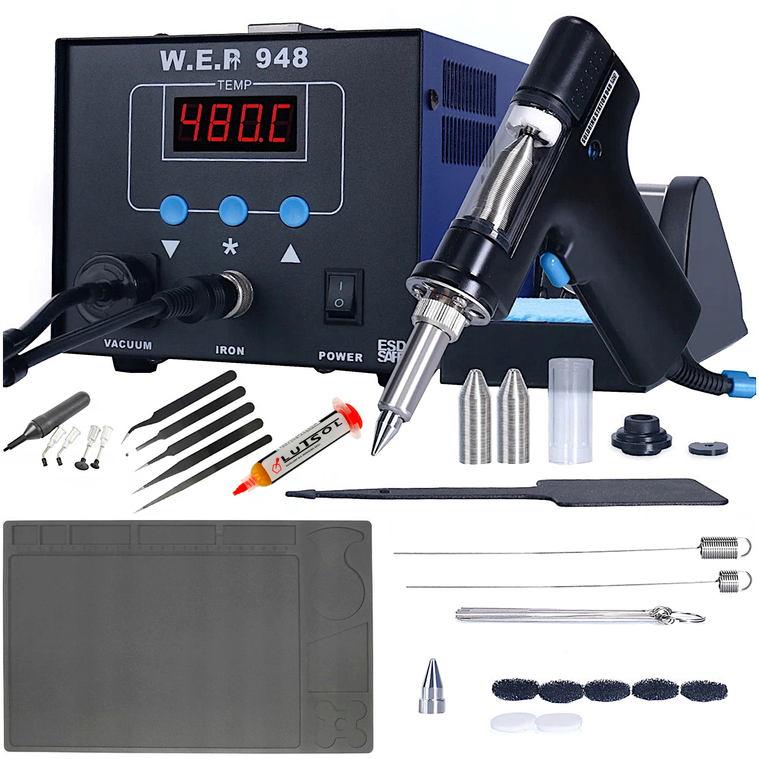 Stacja rozlutownicza odsysacz rozlutownica Hotair Wep 948 75W Mata Flux