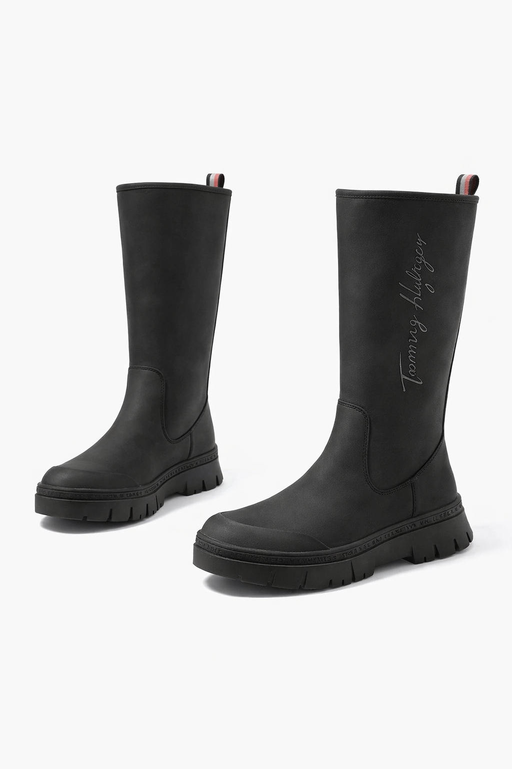 Tommy Hilfiger Černé Klasické Kozačky S Logem Na Podrážce 37 I4B