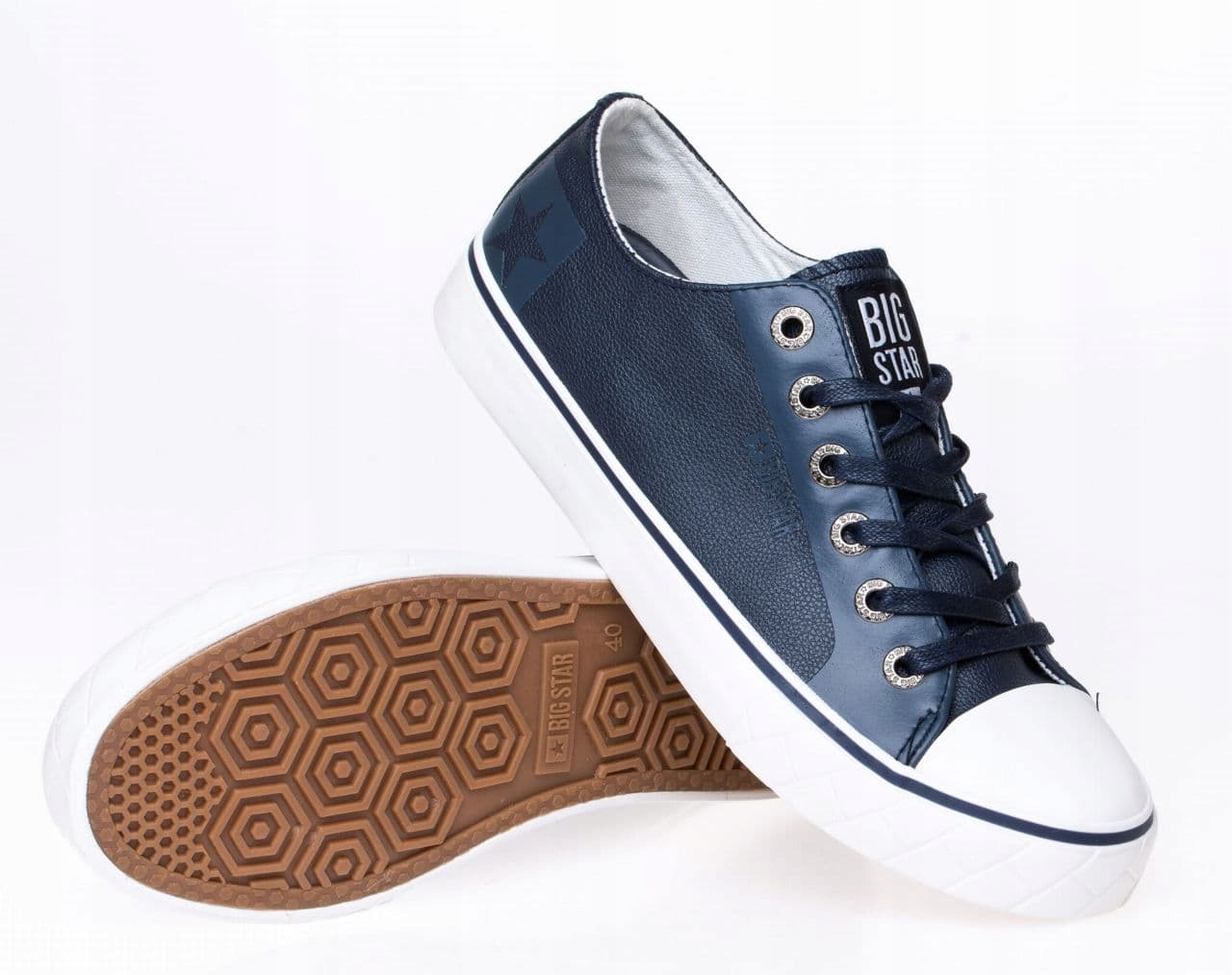 Trampki BIG STAR GRANATOWE ekoskóra EE174071 r40 Marka Big Star