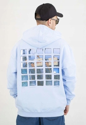 Mikina Prosto S kapucí Half Zip CC Tv světle modrá