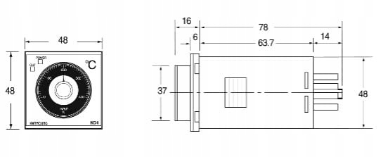 Regulator Temperatury analogowy ND4-PPMR06 PT100 Marka inny