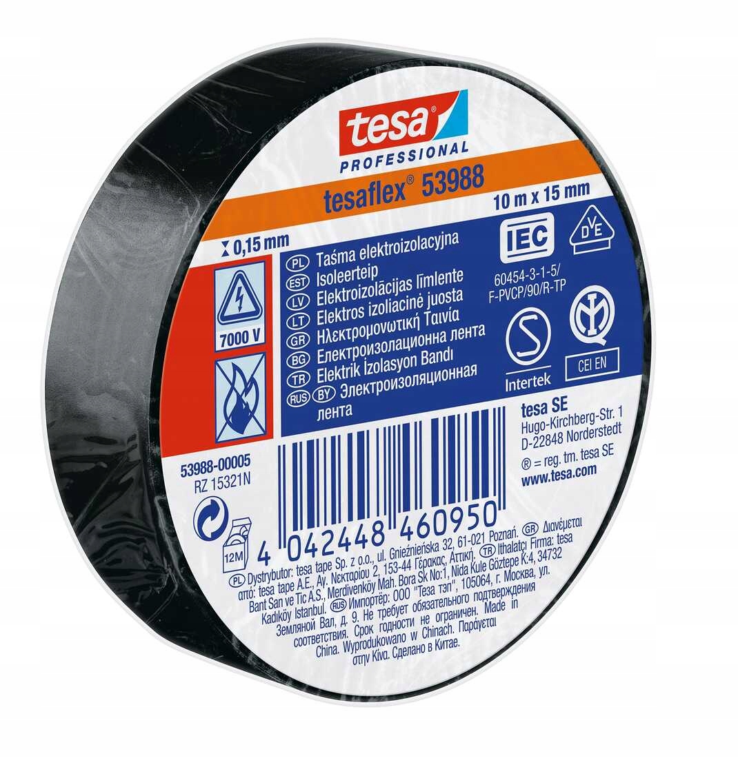 

Taśma izolacyjna tesa czarna 10 m x 15 mm