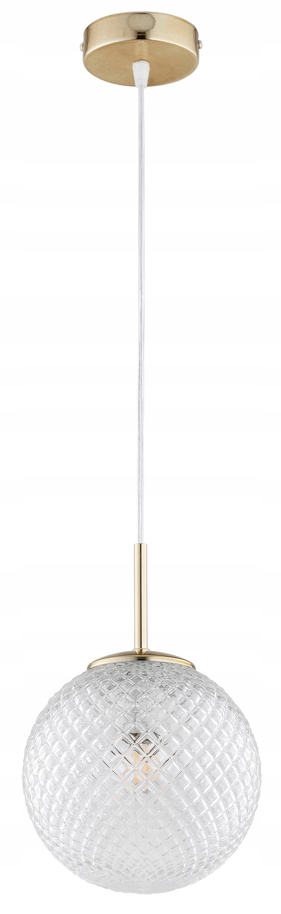 Lampa Wisząca Złota Żyrandol Szklane Przezroczyste Kule Stella 20 cm