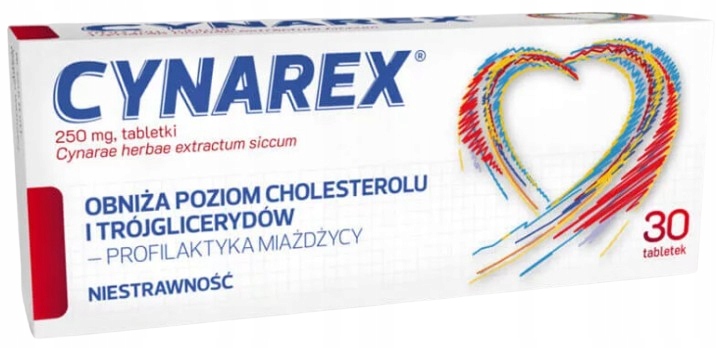 Cynarex 250 mg drug cholesterol atherosclerosis Herbapol Wrocław 30 tablets