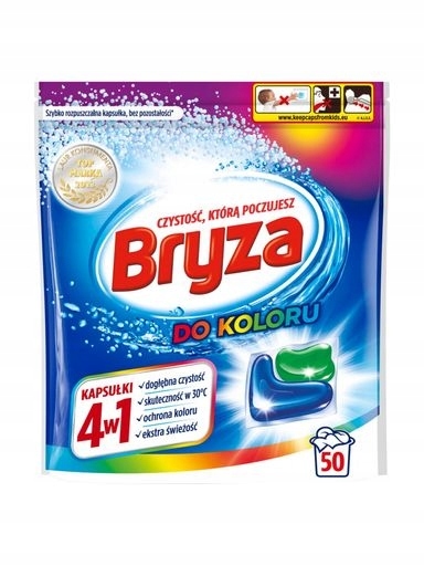 Levně Kapsle na praní Bryza Spring Freshness Color 4v1 na barvu 50 ks