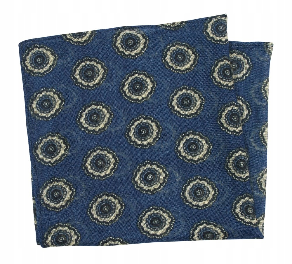 Beżowo-Niebieska Poszetka Męska Chattier