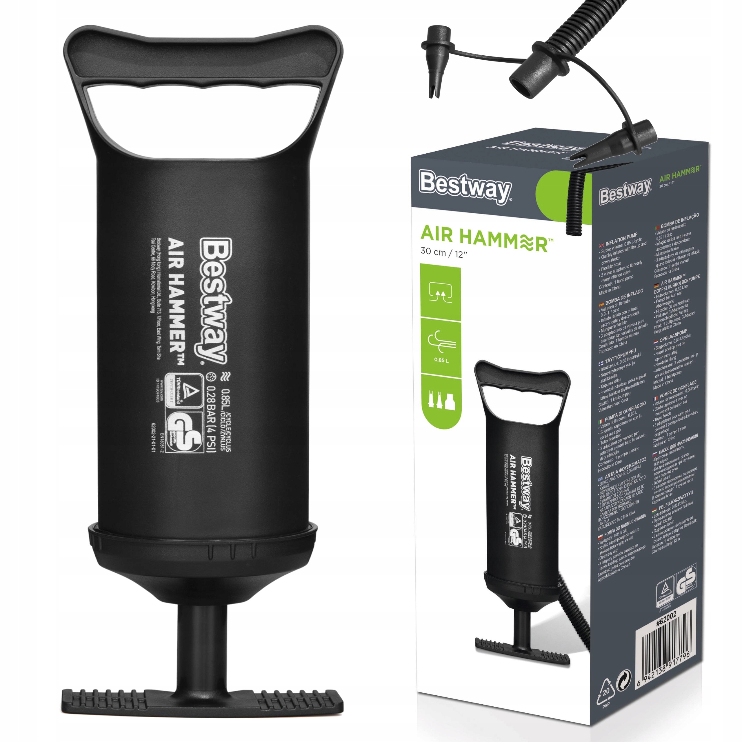 

Bestway Pompka Tłokowa Ręczna 3 Końcówki 62002