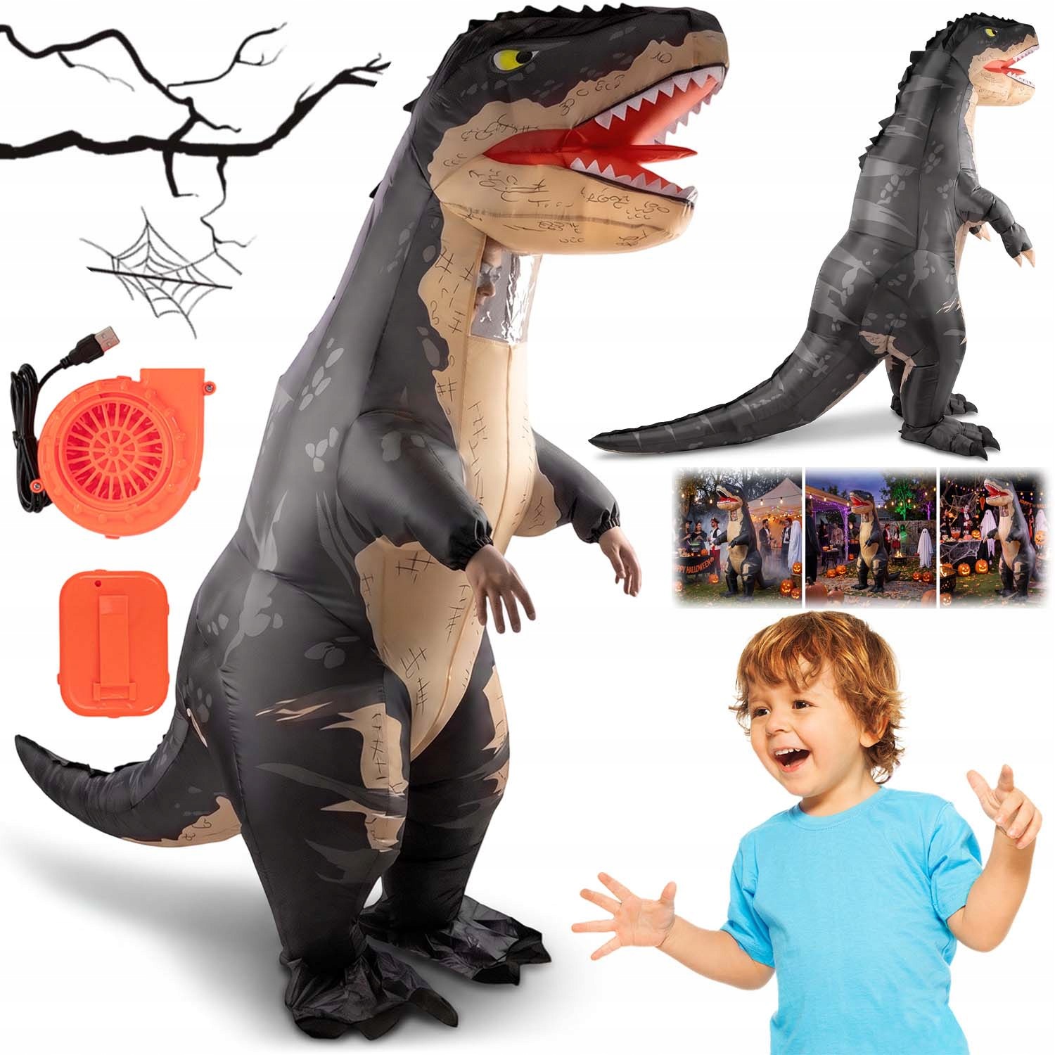 Dinosaurus T-rex Nafukovací Kostým Gigant Nafukovací Převlek Kostým XL
