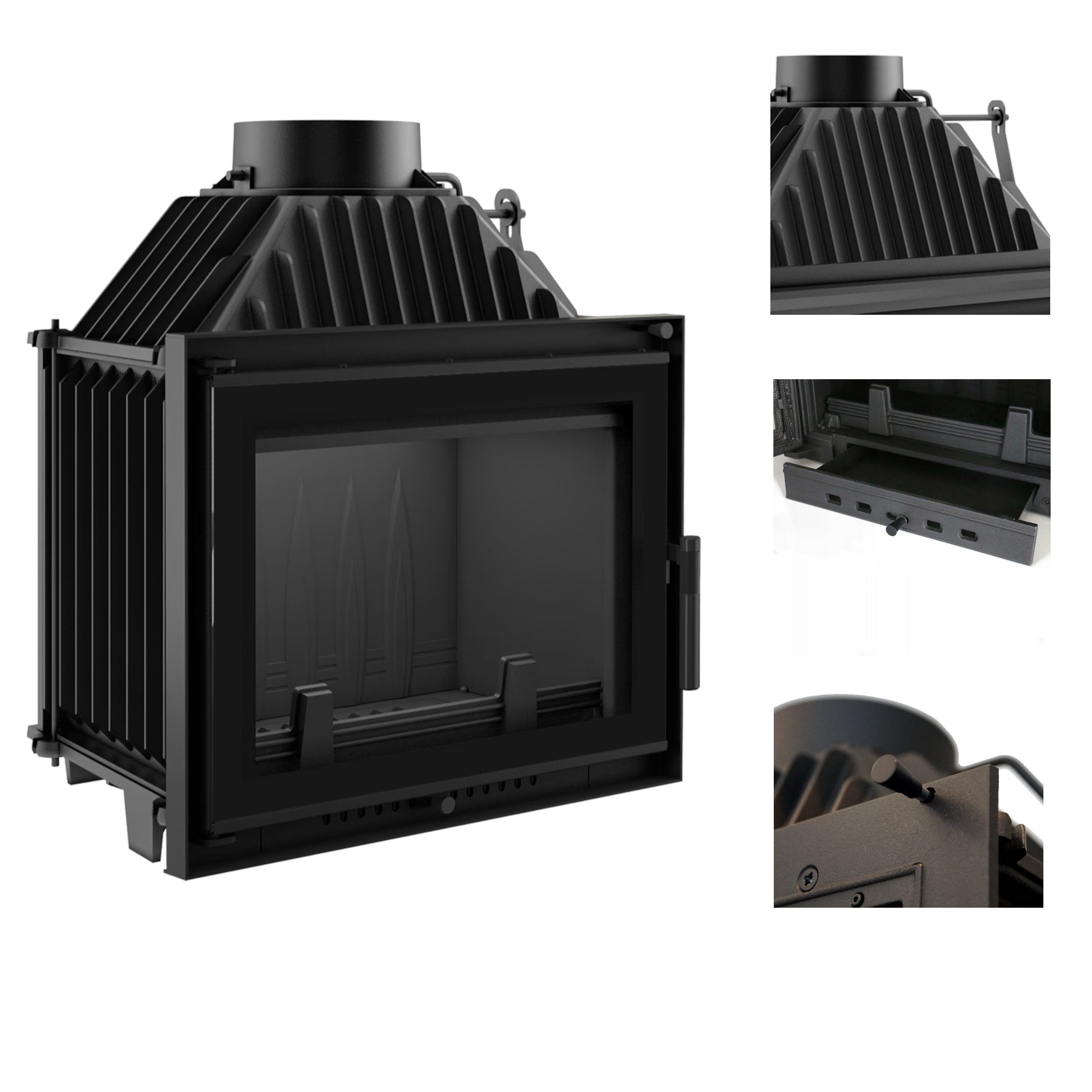 Vzduchový Krb Litinová vložka jednoduchá Maja 8KW fi180 Deco ekodesign