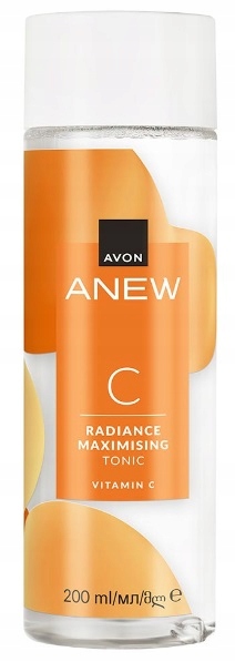AVON Anew Rozświetlający TONIK nietłusty twarz wit C kwas glikolowy mlekowy