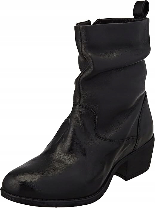 Piazza Černé Kožené Kotníkové Boty Se Středním Sloupkem 36 J6F
