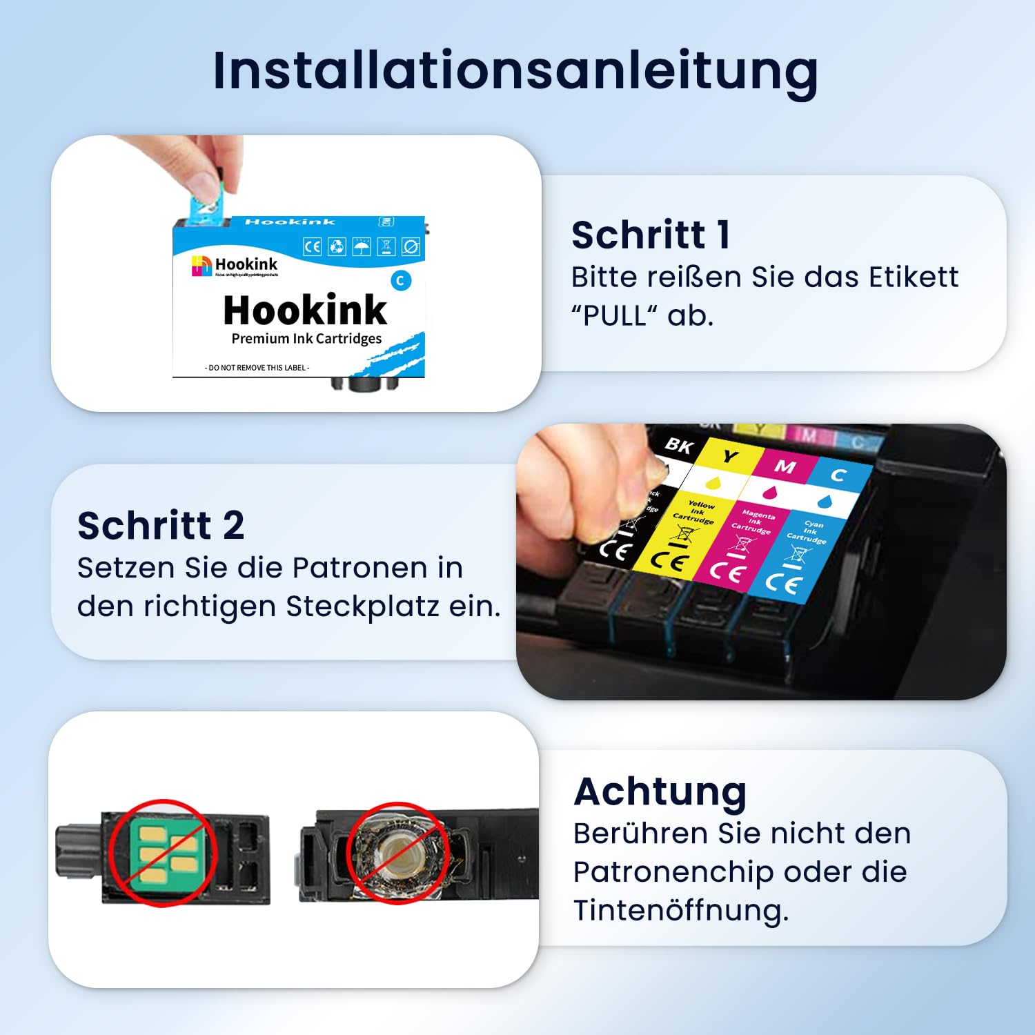 HOOKINK 503XL Tusze Kompatybilne Epson Expression Home Workforce 3 Czarny — miniatura 7