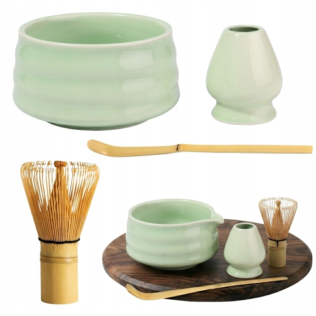 Zestaw do Matchy Ceramiczny Miotełka Czarka Bambusowa Łyżeczka Kusenaoshi