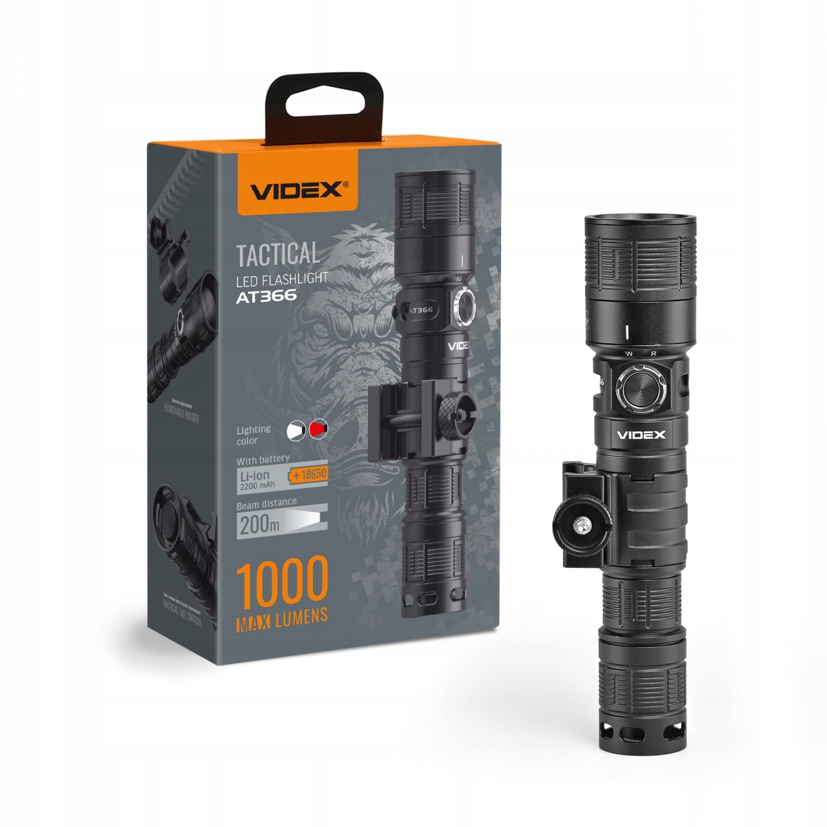 Lampa pro připevnění na zbraň Videx VLF-AT366 1000Lm 5000K