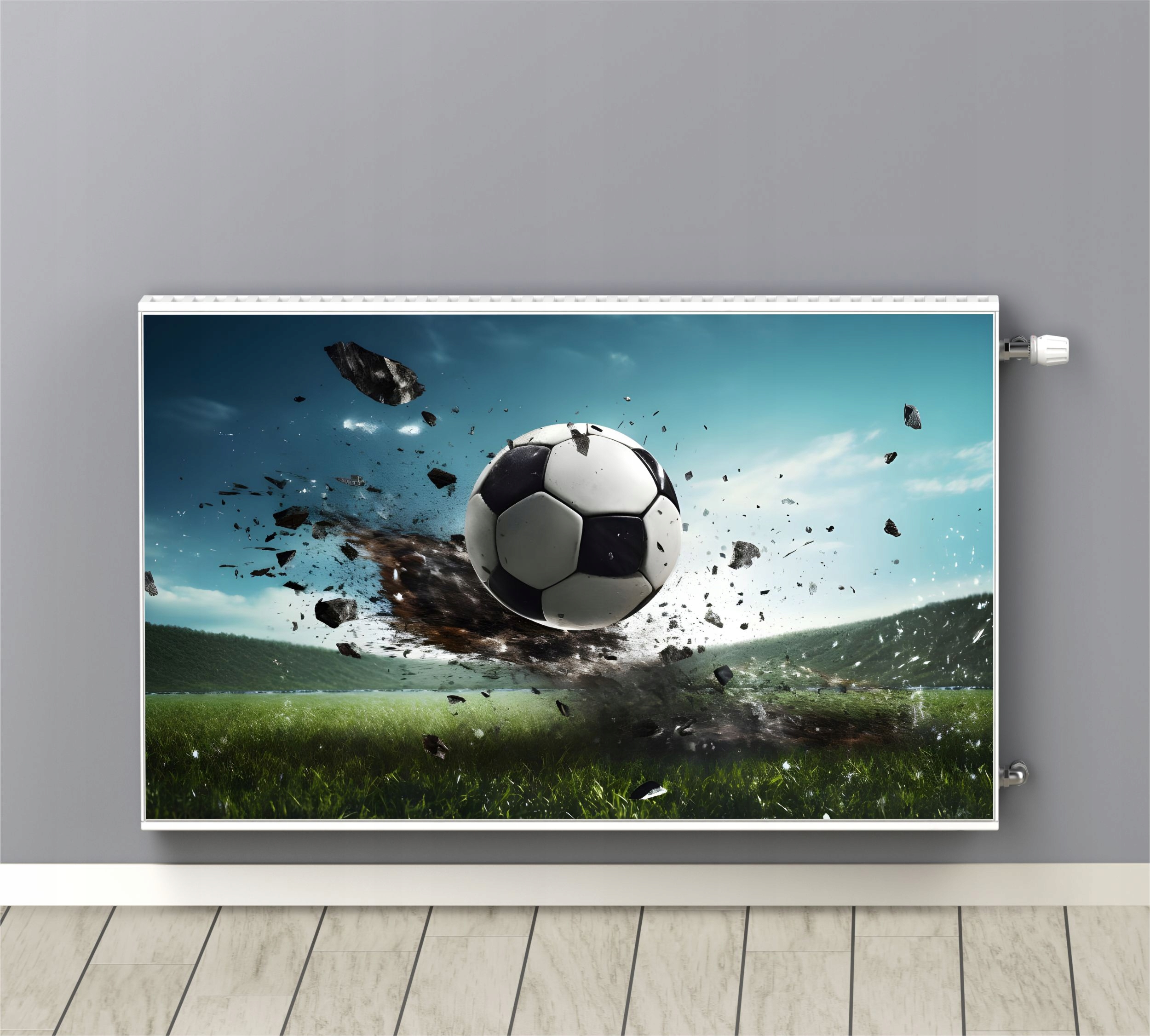 Maskovačka na radiátor a radiátor Podložka Magnet Fotbal Zápas 60x100 cm