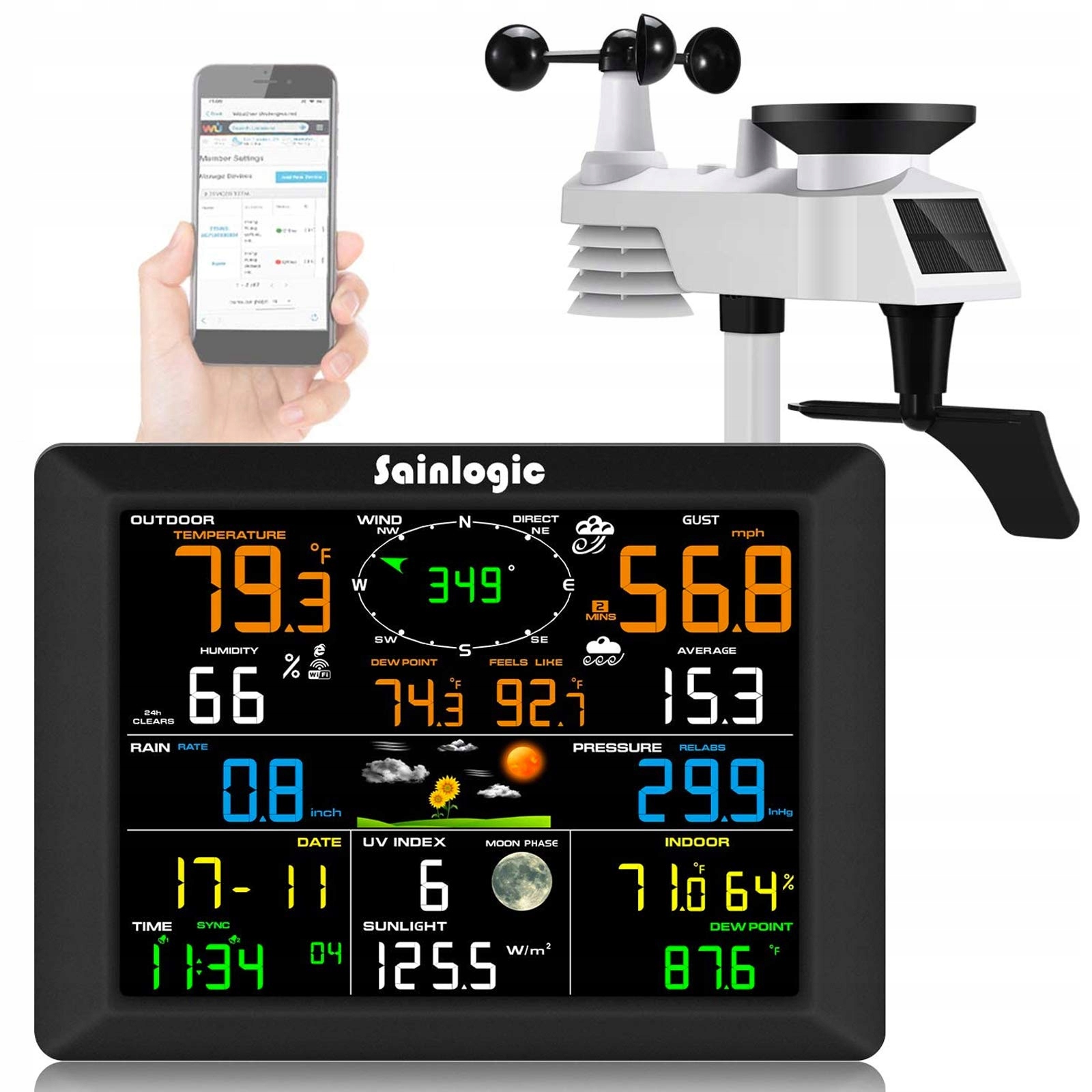 Meteorologická stanica Sainlogic weatherstationwithwindspeed