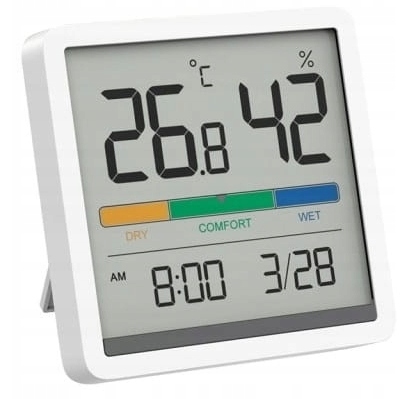 STACJA POGODY TERMOMETR HIGROMETR ZEGAR KALENDARZ MONITOR TEMPERATURY EAN (GTIN) 5906341533502