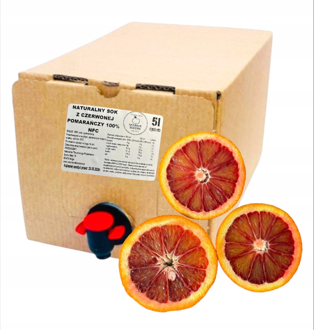 Sok z Czerwonej pomarańczy 100% 5l (tłoczony, Nfc) pomarańcza