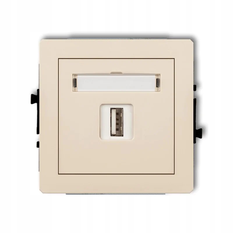 Jednotlivá Usb zásuvka v béžové barvě Usb-aa 2.0 Deco 1DGUSB-1 Karlik