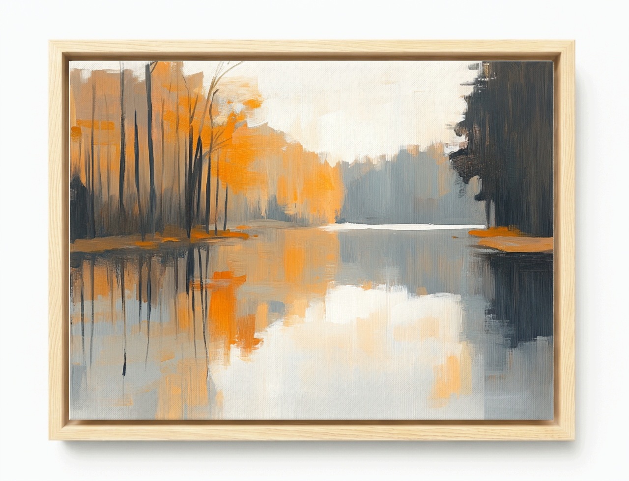 Obraz Rám Americká Krajina Venkovní Krajina Stromy Podzim Voda 100x75