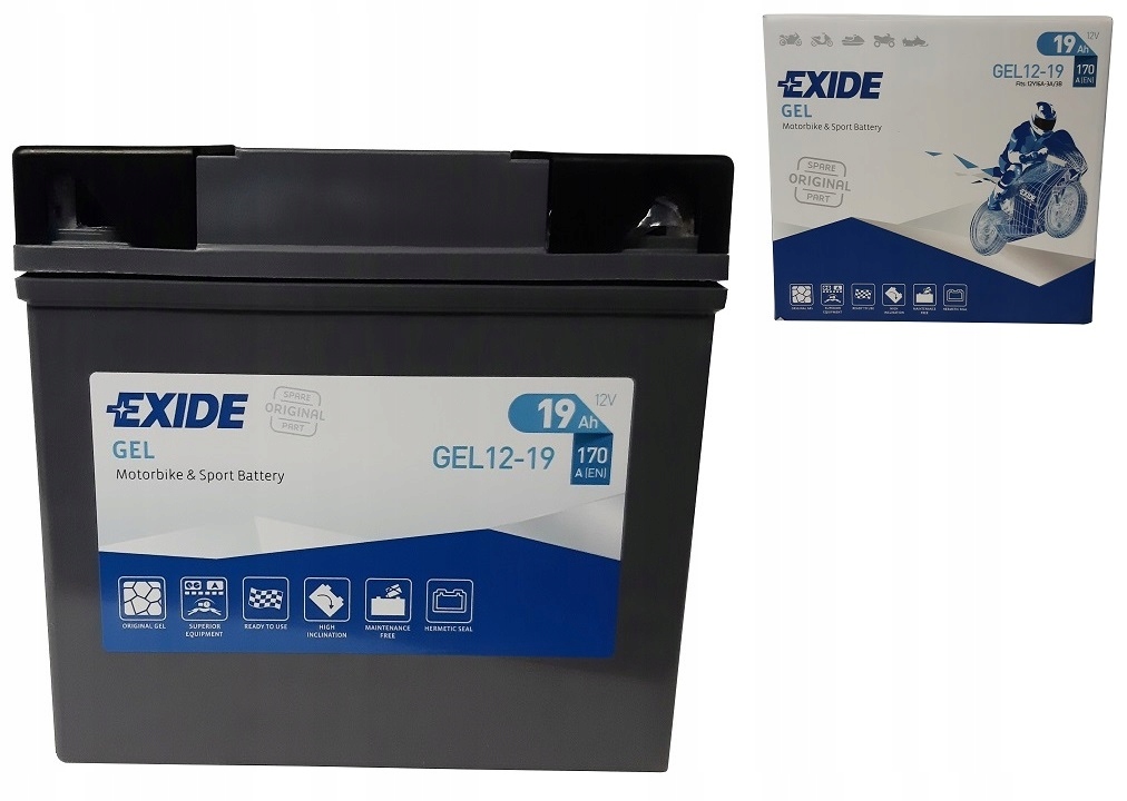 

Akumulator Żelowy Gel 12V 19Ah 170A 12-19 Exide