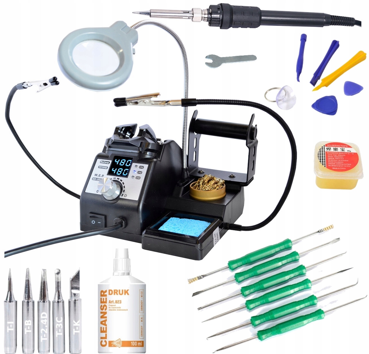 Stacja lutownicza HOTAIR WEP 926LED-IV + GROTY NARZĘDZIA