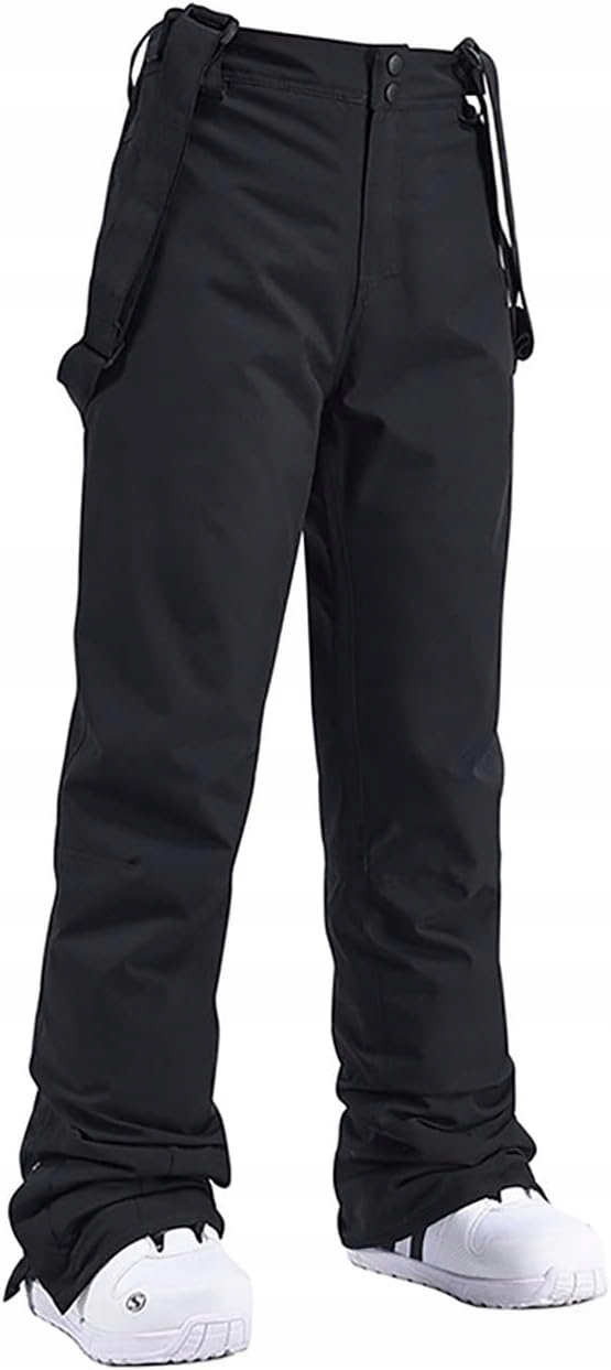 Arctic Queen Czarne spodnie narciarskie damskie z odpinanymi szelkami 3XL