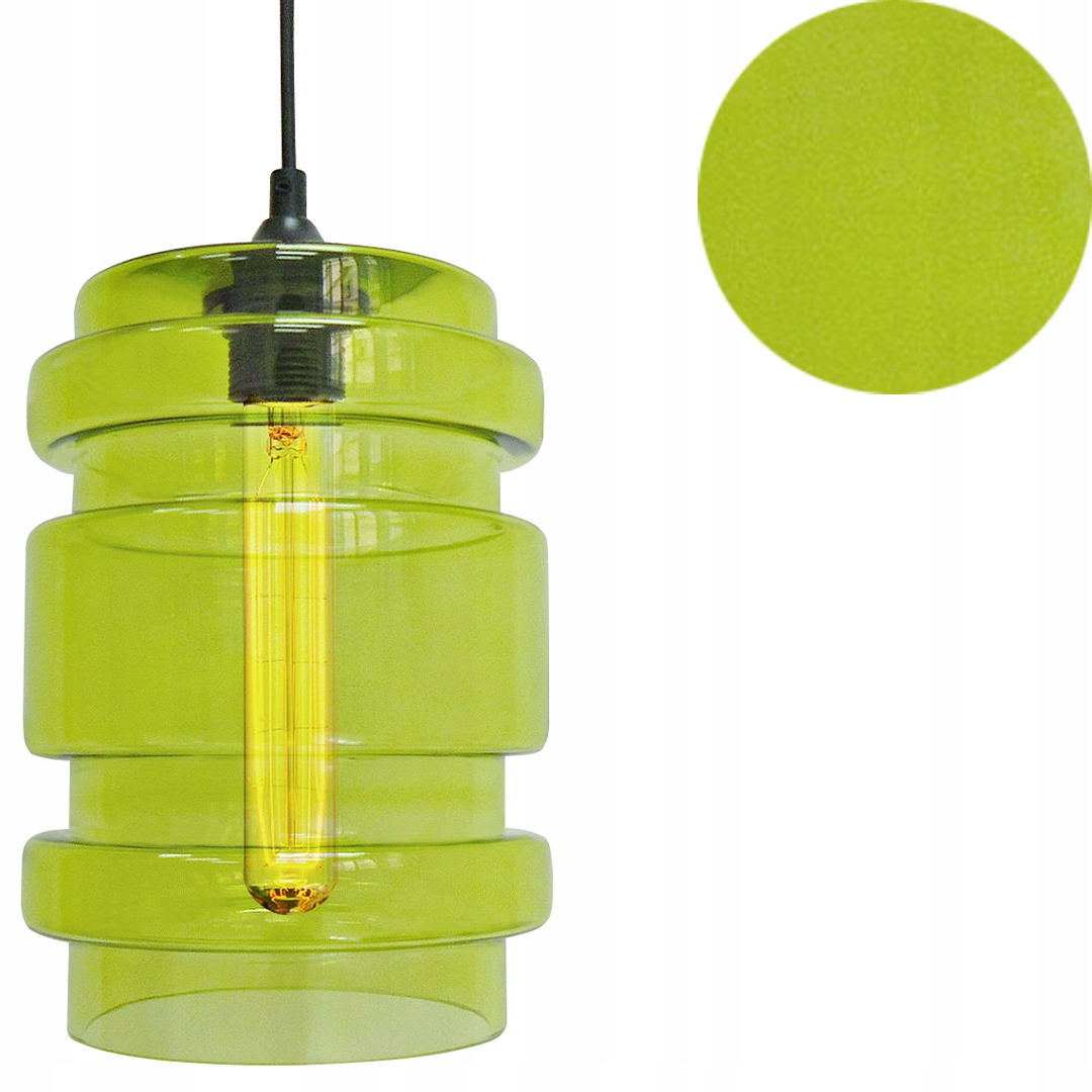 Skleněná Závěsná Lampa Klosz-em Žárovka zelená