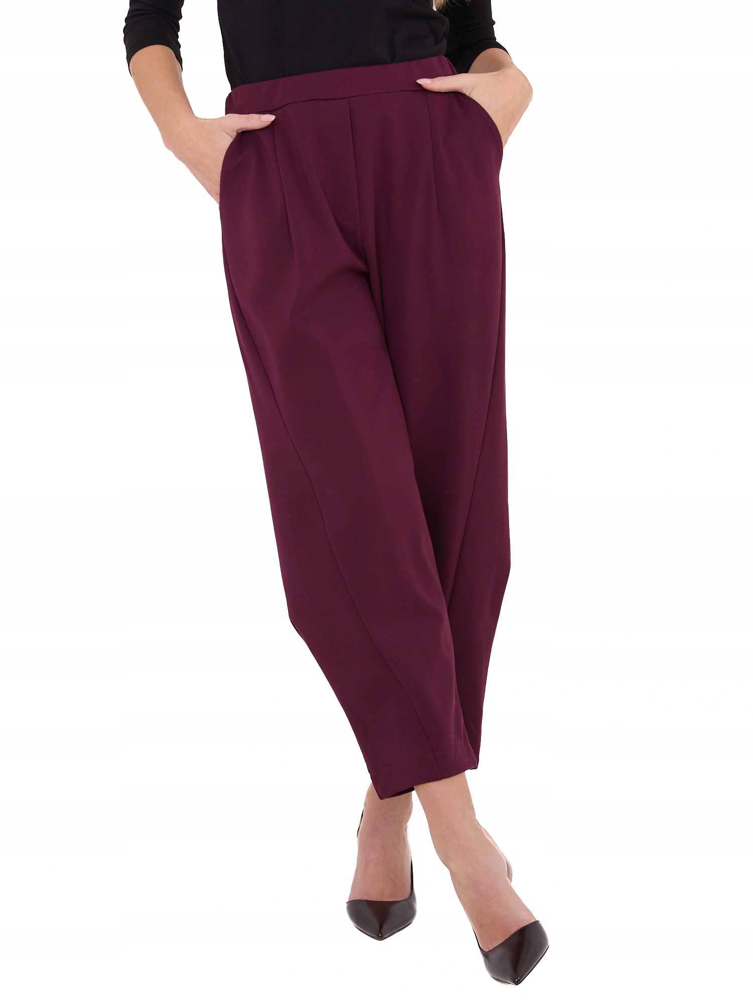 Spodnie Damskie Materiałowe Casualowe z nogawką 7/8