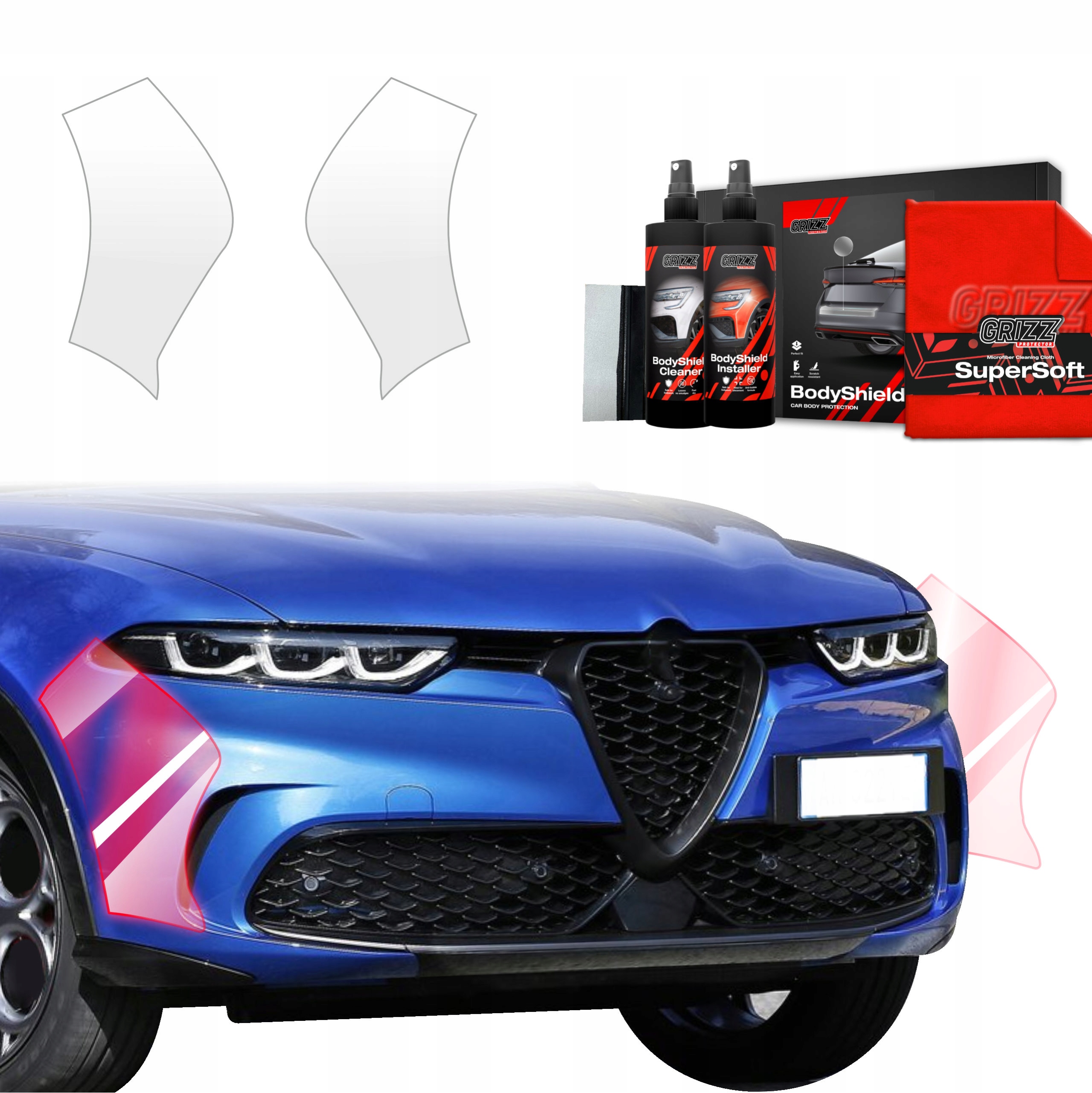 2v1 Fólie na nárazník Ppf pro Alfa Romeo Tonale (2022-2025) Grizz