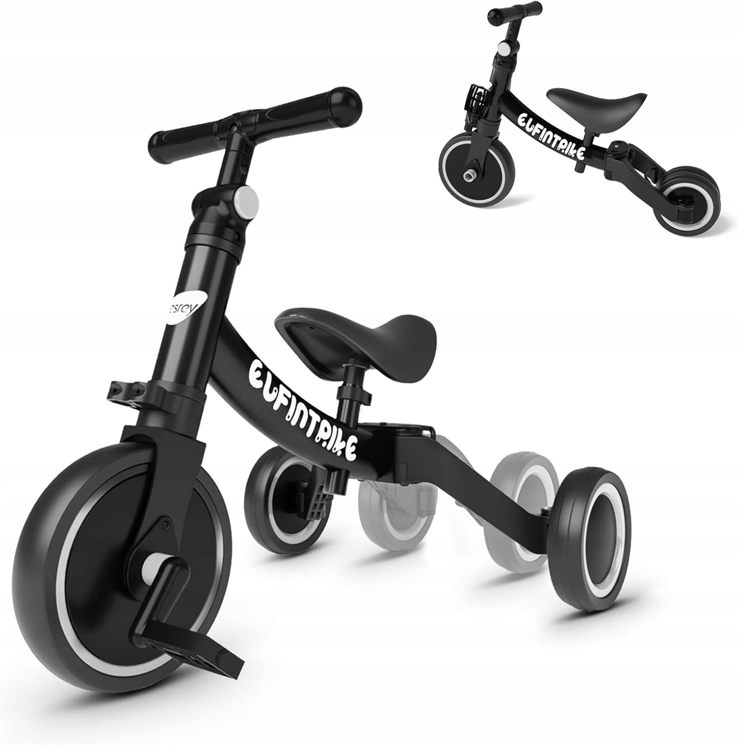 Rowerek Dziecięcy Trójkołowy Wielofunkcyjny Besrey 5w1 Od 1-4 Lat Czarny