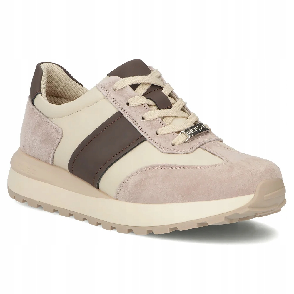 Skórzane sneakersy damskie buty sportowe Filippo na platformie beżowe r.41
