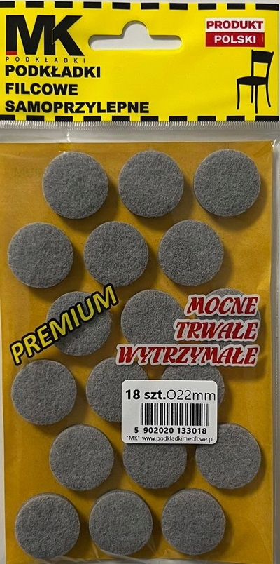 

Podkładki Filcowe Pod Meble Krzesła Stół Fi 22mm
