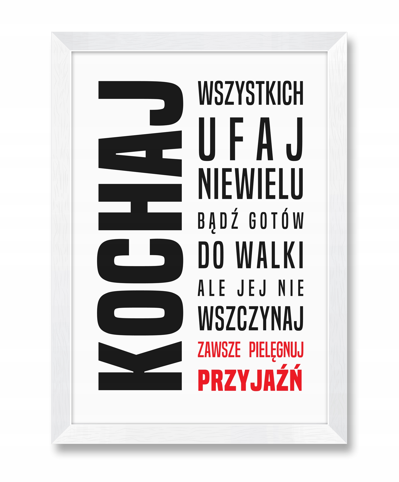 

Nowoczesne obrazy na ścianę z napisami w ramie A4