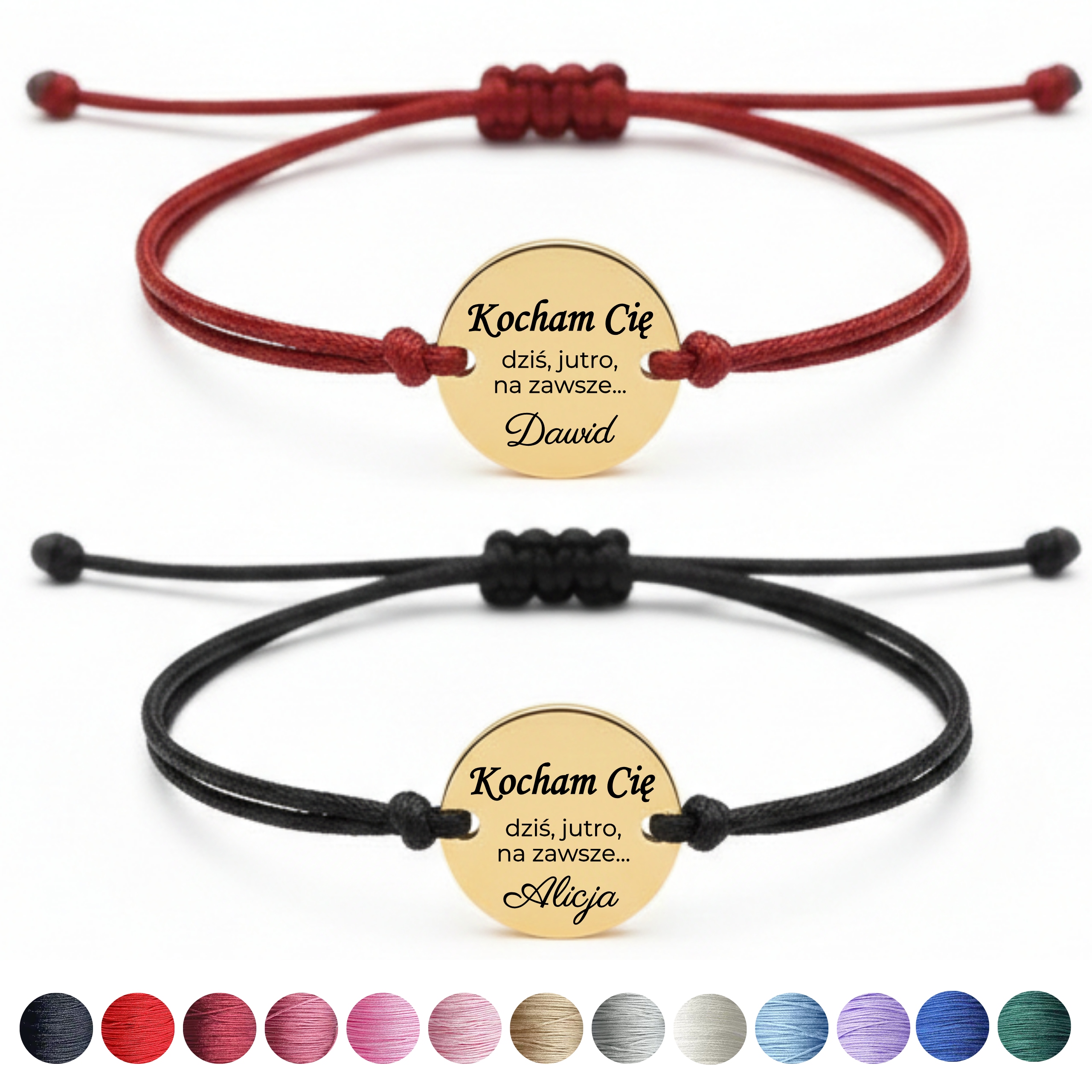 Zlaté Náramky pro páry s Vaším Gravírem Matching jako Dárek k Valentýnu