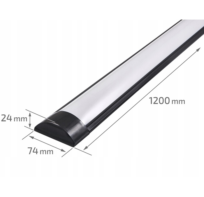 4x Lampa LED Oprawa Natynkowa 120 cm 36W Panel czarny SuperLED 4000K Kolor czarny