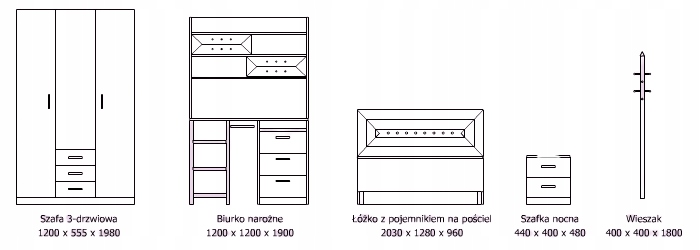 Szafka nocna granat/biały POŁYSK Wysokość mebla 48 cm
