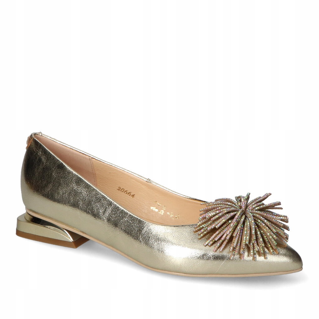 Baleríny Sala Zlaté Lico Kožené s ozdobou 37