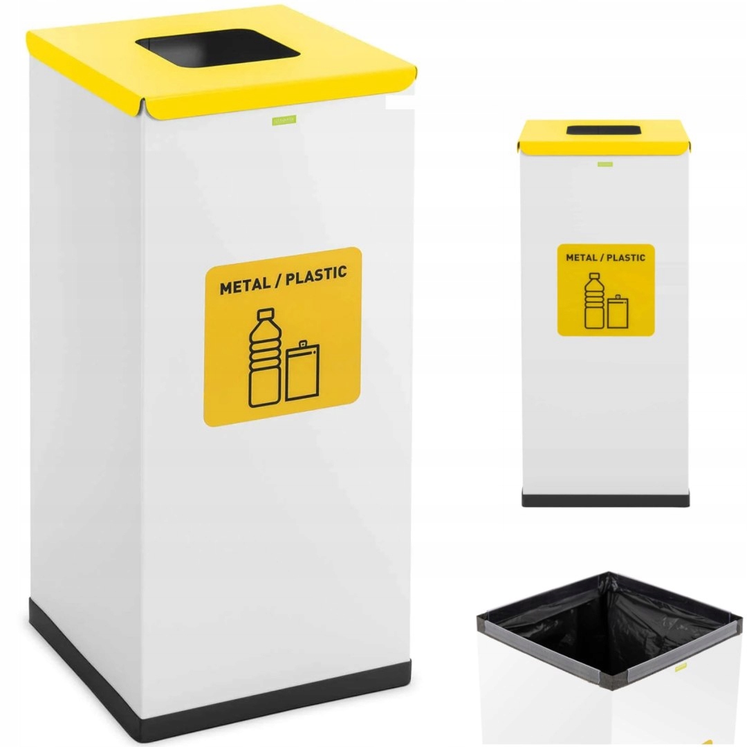 Levně Koš Nádoba Na Tříděný Odpad Třídění Odpadu 60 L Kov Plast