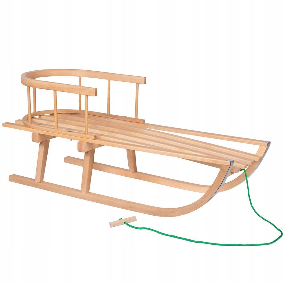 Sanki dla dzieci Springos drewniane z oparciem