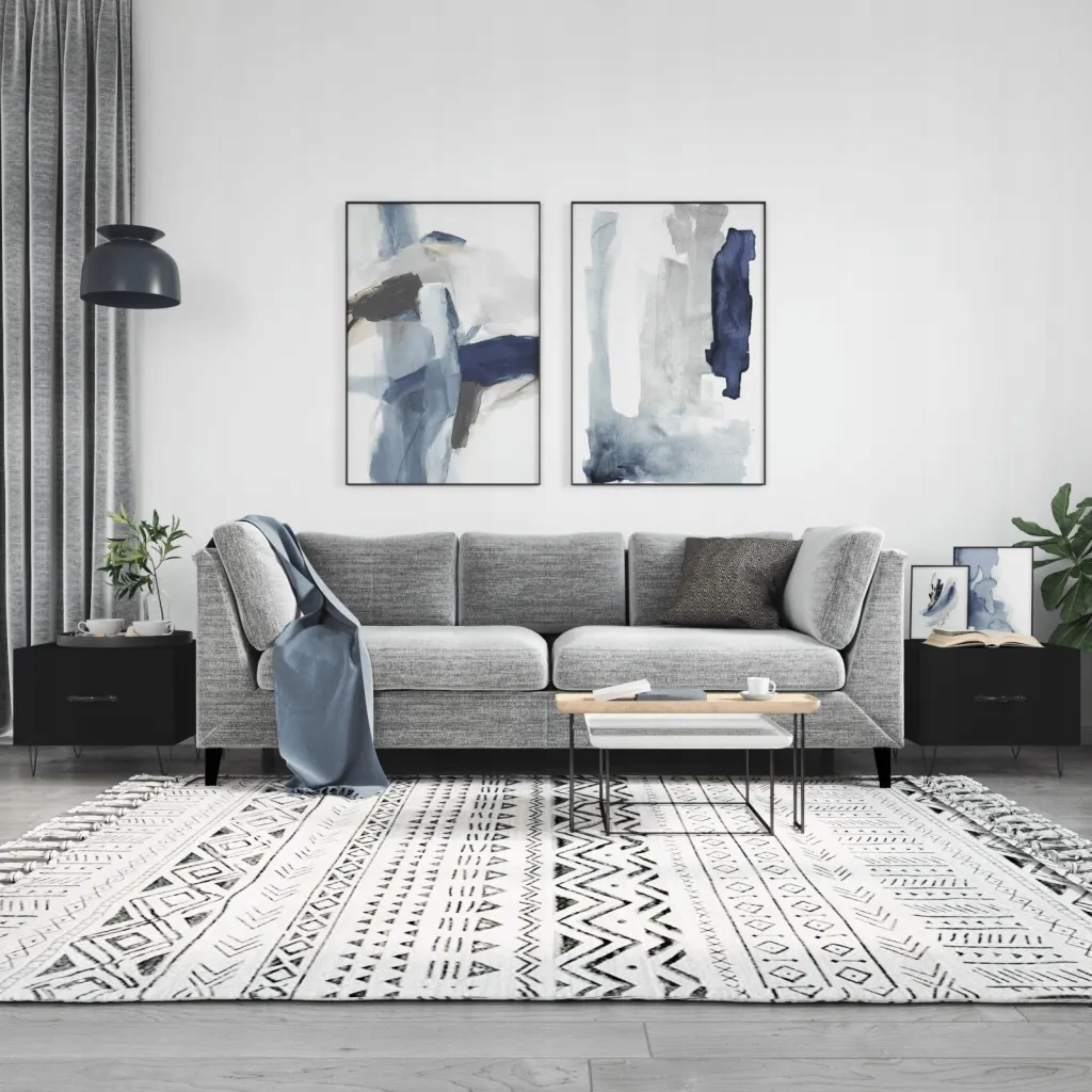Konferenční stolky 2 ks černé 50 x 50 x 40 cm kompozitní dřevo Černý 829383