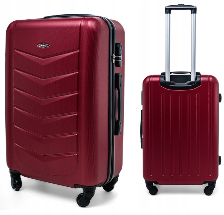 Walizka Duża Podróżna Twarda Bagaż Abs Rgl Bordowa 73L