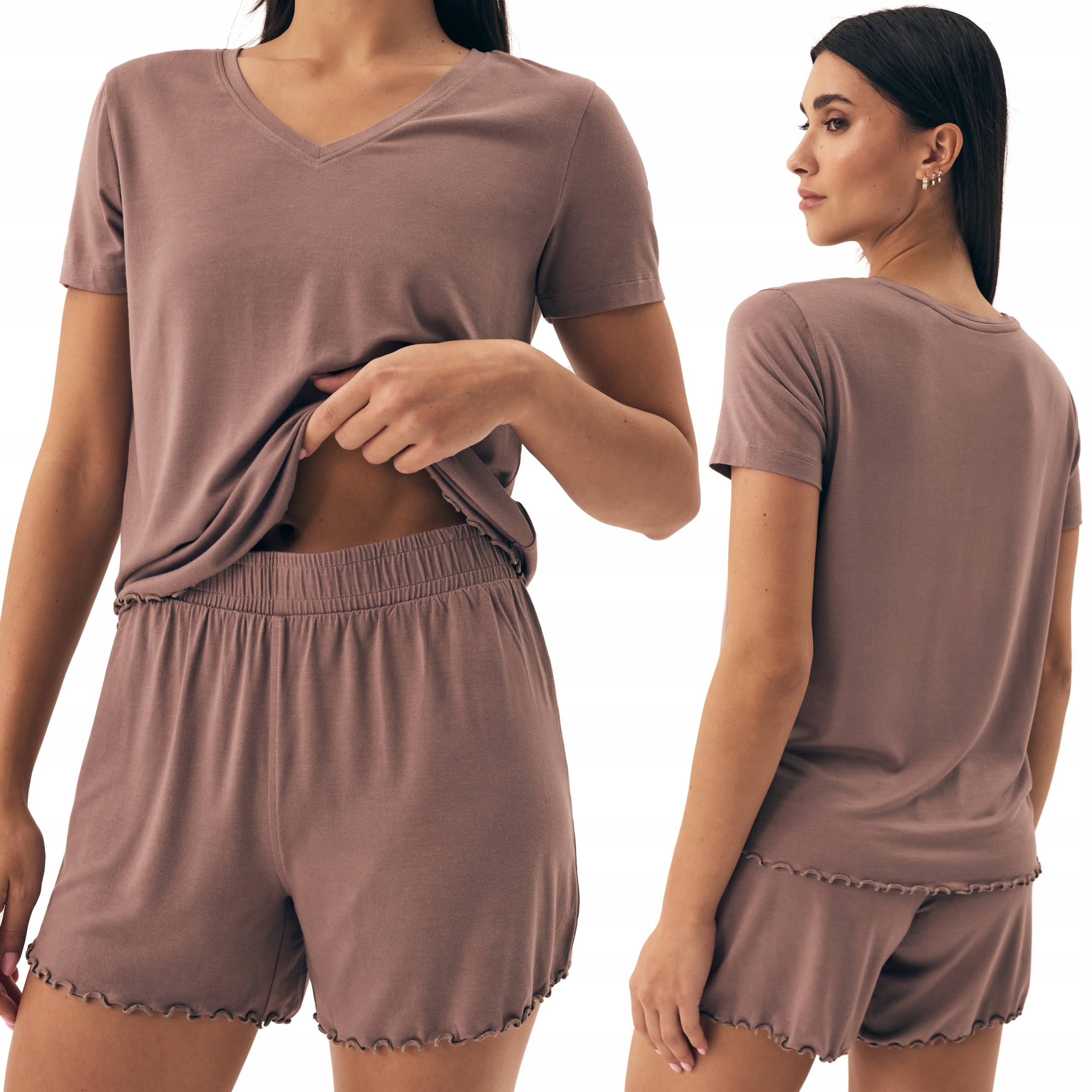 Dámské krátké pyžamo z Viskózy s volánky Henderson Noves M